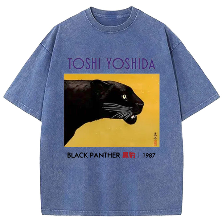 Black Panther Washed Crew Neck T-shirt