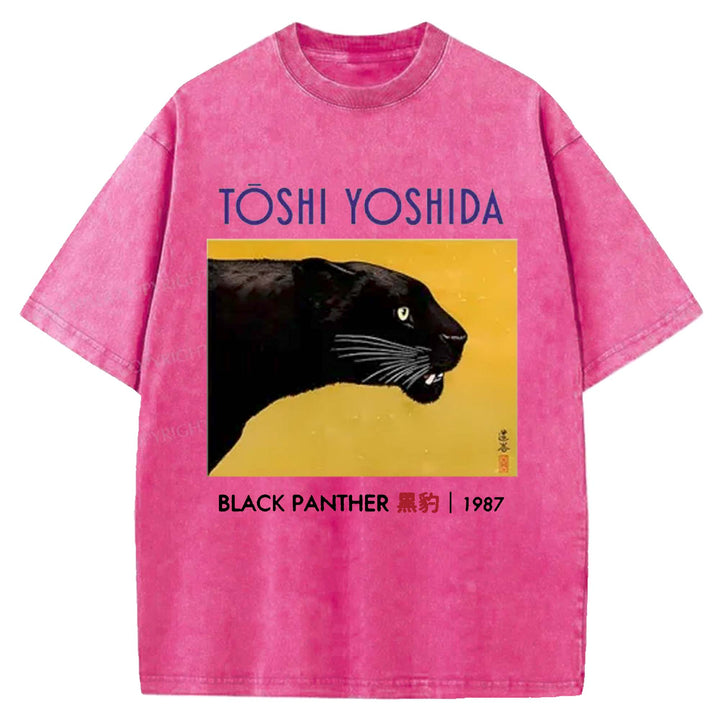 Black Panther Washed Crew Neck T-shirt
