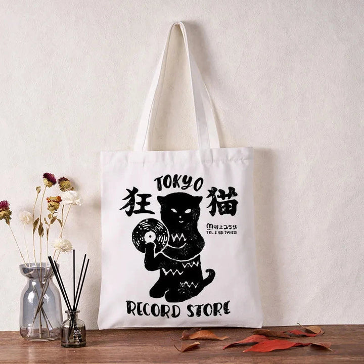 Tokyo Record Store Cat CD Tote Bag