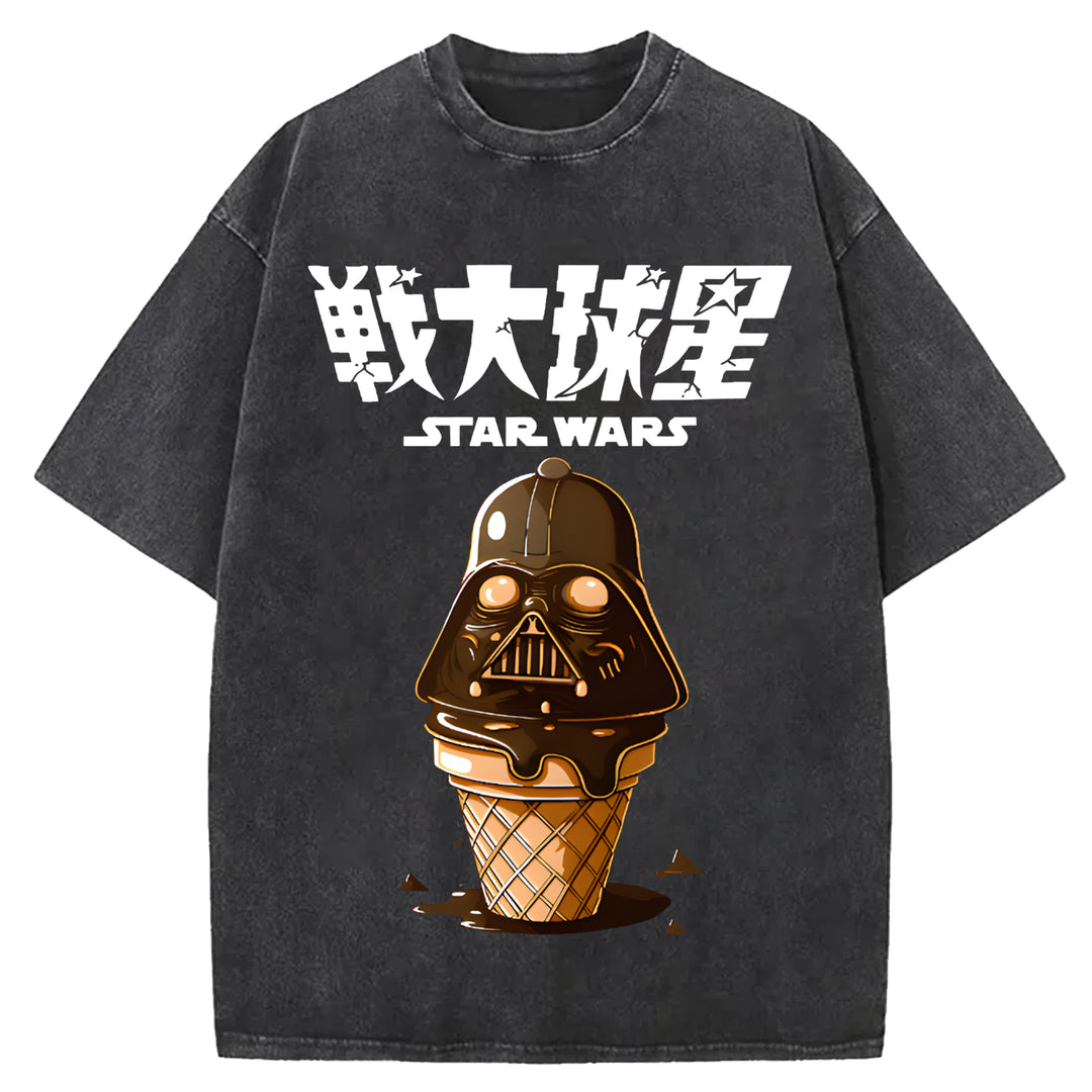 Star Wars Vintage Japanese Design Washed Crew Neck T-Shirt