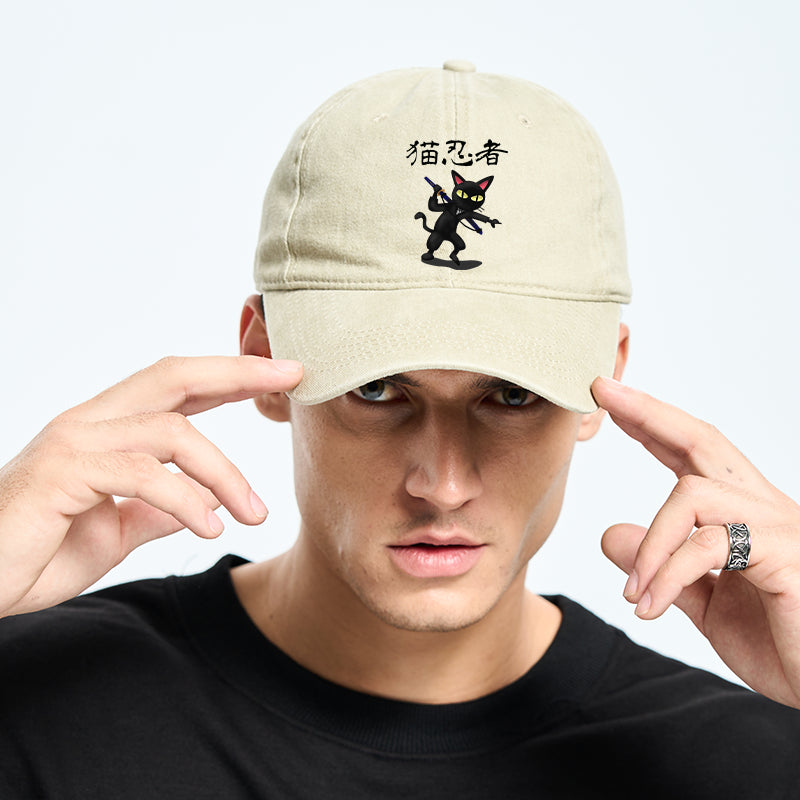 Ninja Cat Washed Cap
