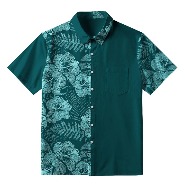 Tropical Ripple Flowers Button-up Shirt