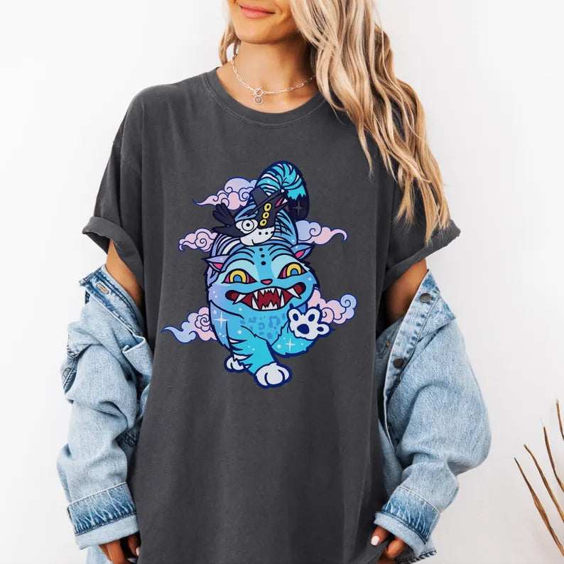 Derpy Tiger Demon Hunter Retro Crew Neck T-shirt