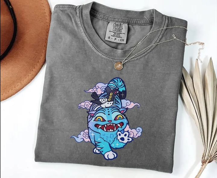 Derpy Tiger Demon Hunter Retro Crew Neck T-shirt