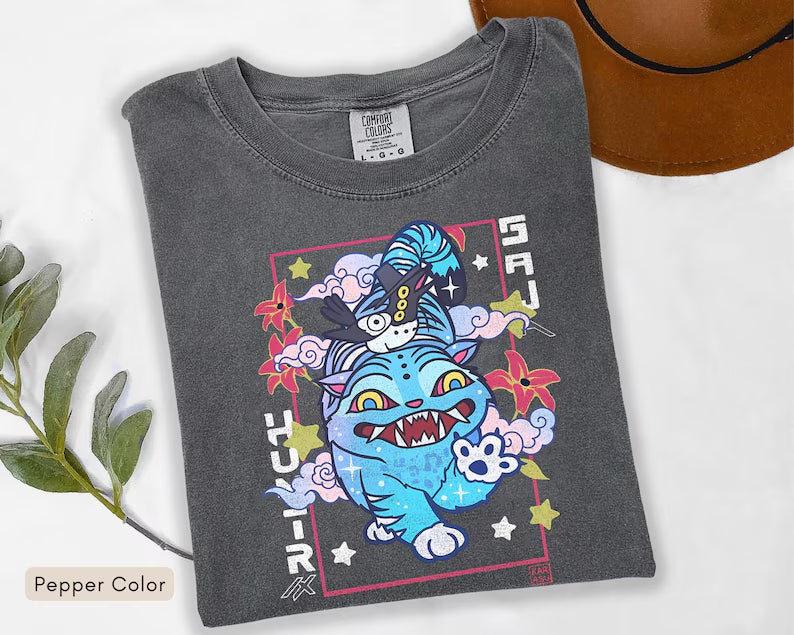 Retro Demon Hunters Tiger Crew Neck T-shirt