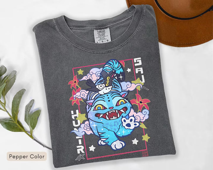 Retro Demon Hunters Tiger Crew Neck T-shirt