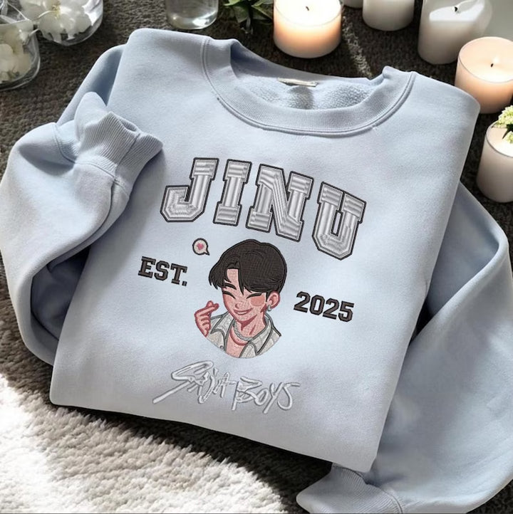 Boys Boy Band Embroidered  Long Sleeve Casual Top