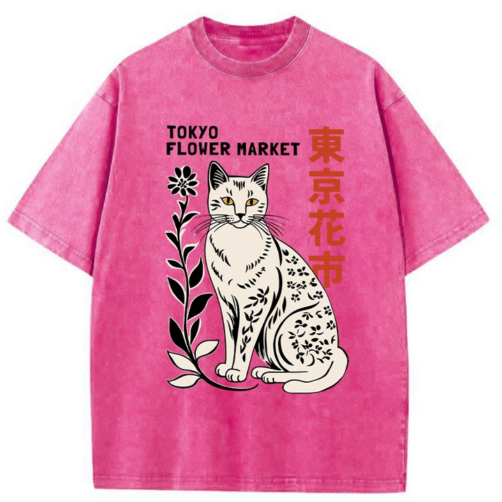 Flower Market Tokyo Washed Crew Neck T-Shirt