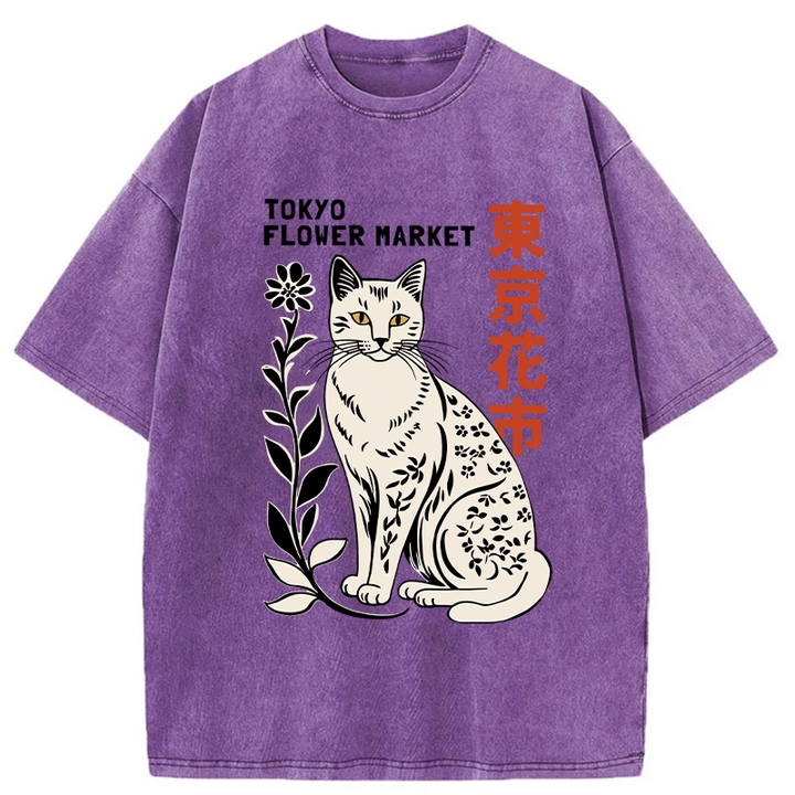 Flower Market Tokyo Washed Crew Neck T-Shirt