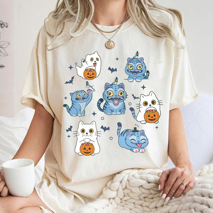 Halloween Derpy Tiger Demon Hunter Crew Neck T-shirt