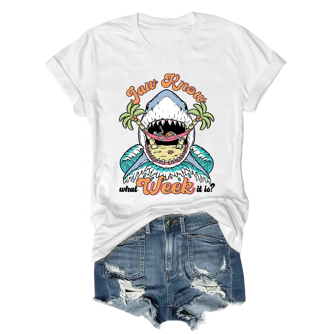 Jaw Know What Week It Is Crew Neck T-shirt