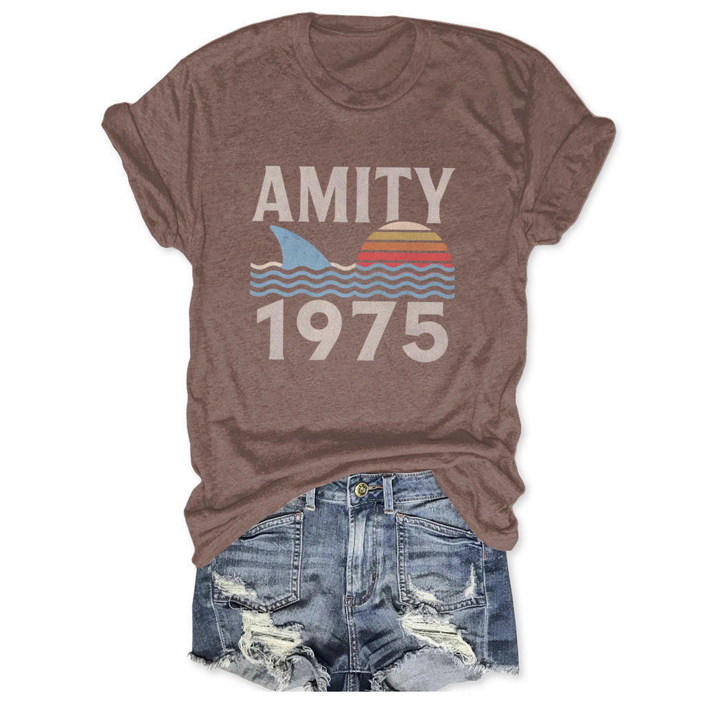 Jaws Amity 1975 Crew Neck T-shirt