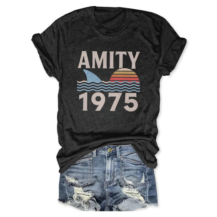 Jaws Amity 1975 Crew Neck T-shirt