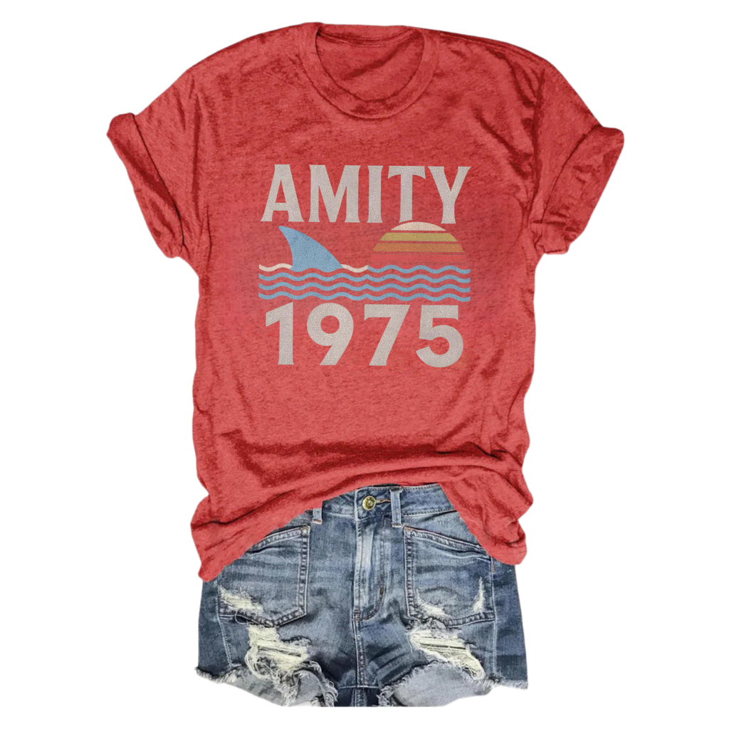 Jaws Amity 1975 Crew Neck T-shirt