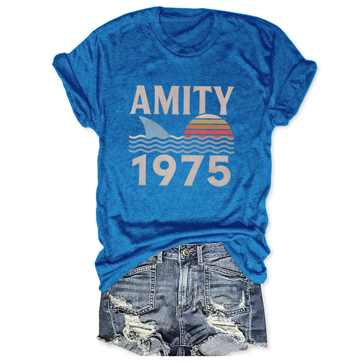 Jaws Amity 1975 Crew Neck T-shirt