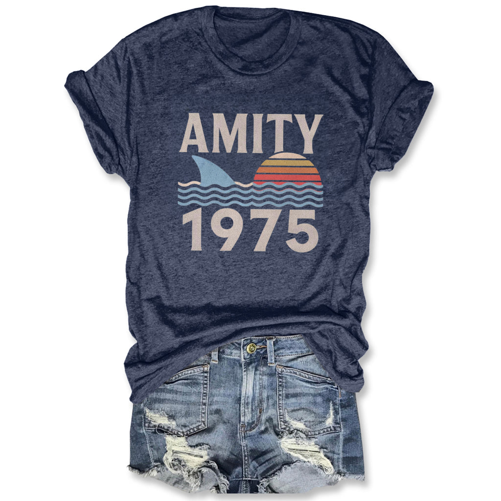 Jaws Amity 1975 Crew Neck T-shirt