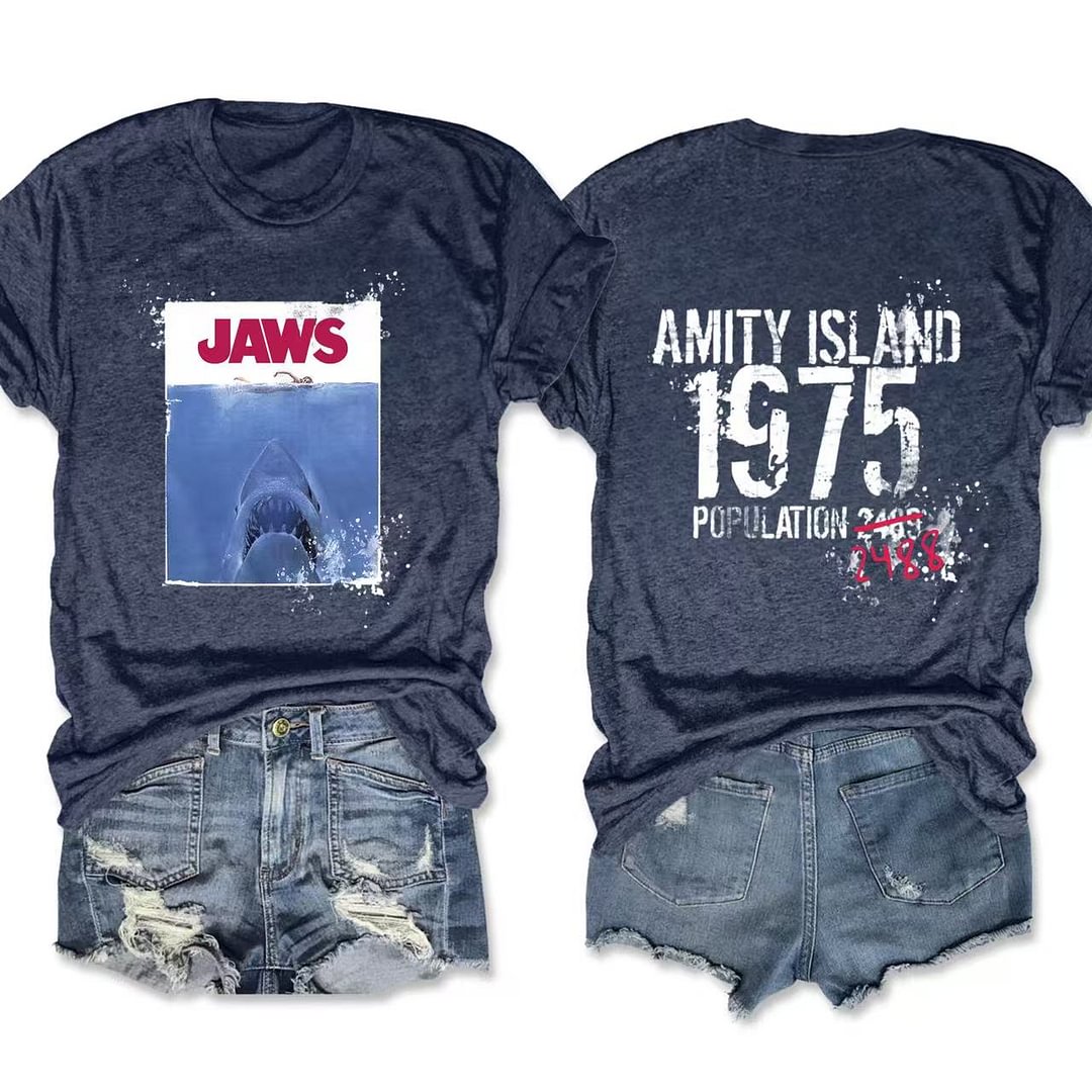 Jaws Amity Island Population 1975 T-shirt