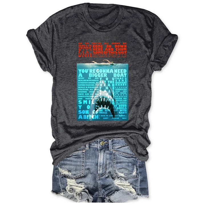 Jaws Quotes Crew Neck T-shirt