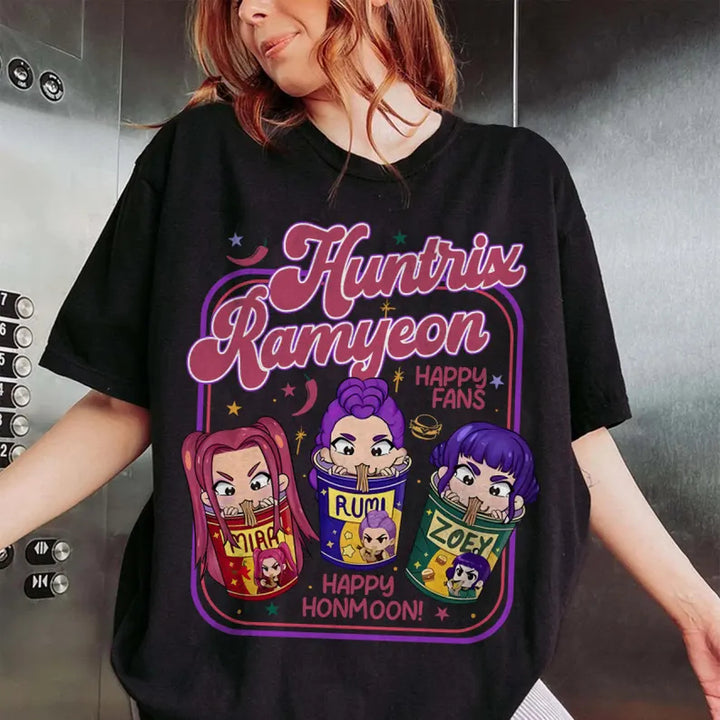 Demon Hunter Movie Inspired Noodle Crew Neck T-shirt