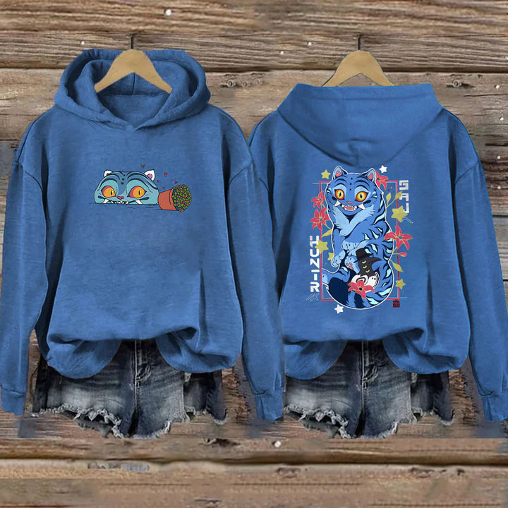 Demon Hunters Derpy Tiger Long Sleeve Printed Hoodie