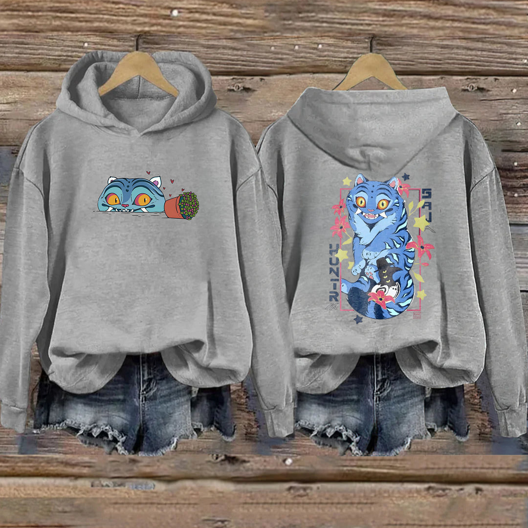 Demon Hunters Derpy Tiger Long Sleeve Printed Hoodie