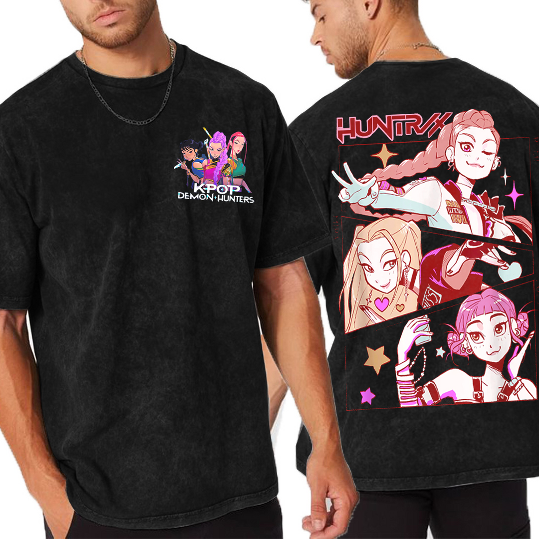 Kpop Demon Huntrix Vintage Print Retro T-shirt