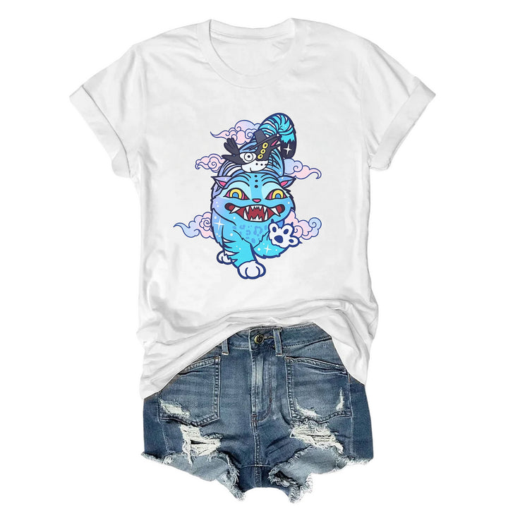 Demon Hunter Derpy Tiger Crew Neck T-shirt