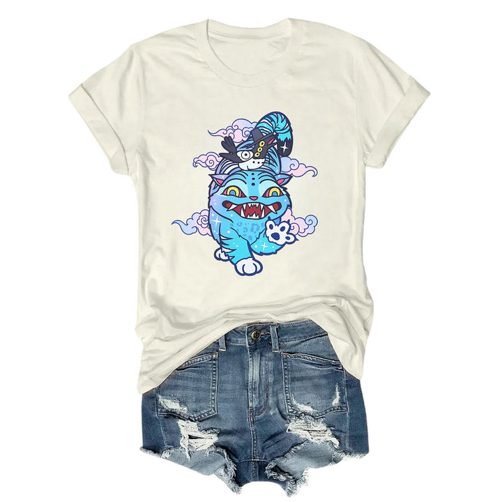 Demon Hunter Derpy Tiger Crew Neck T-shirt