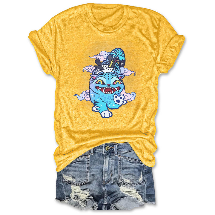 Demon Hunter Derpy Tiger Crew Neck T-shirt