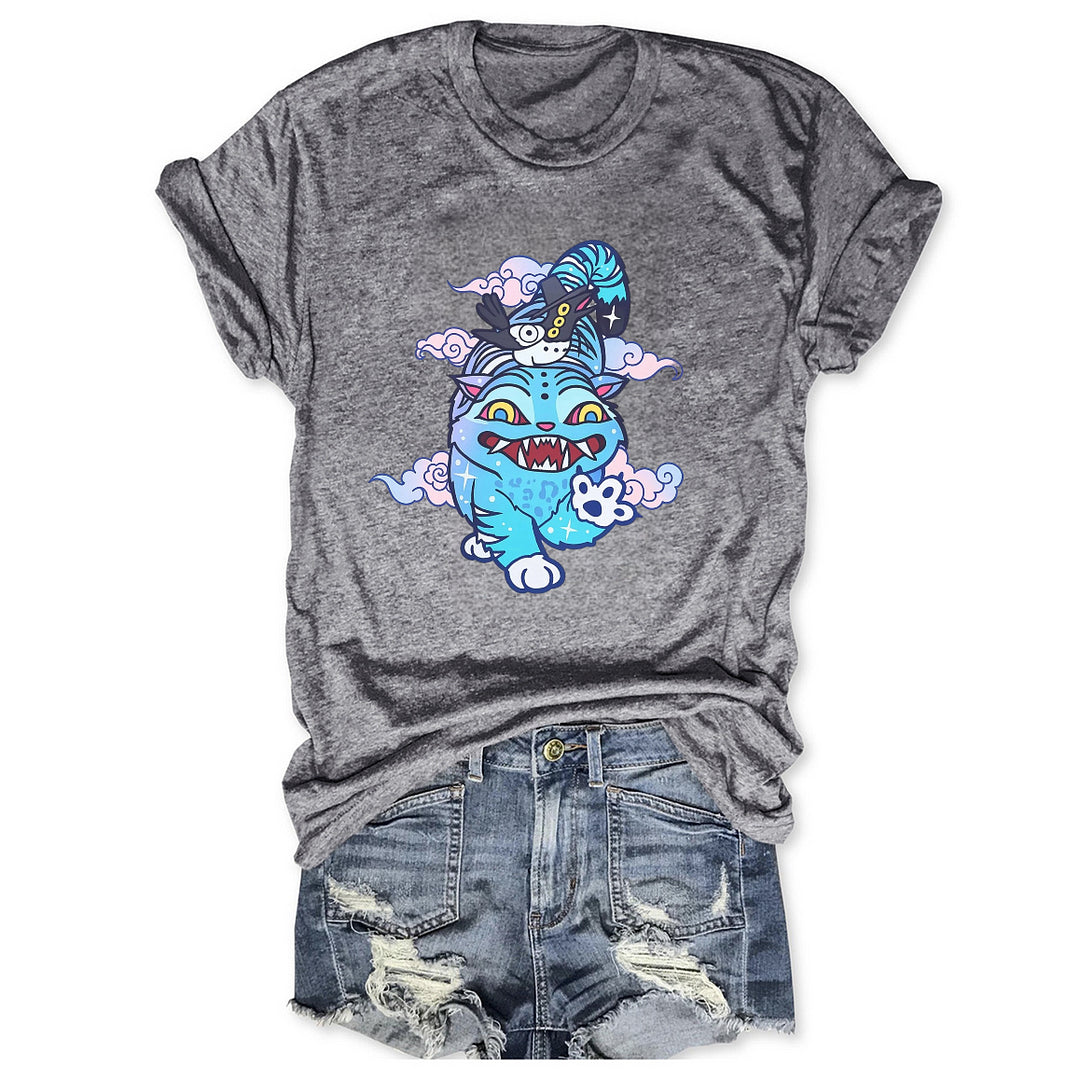 Demon Hunter Derpy Tiger Crew Neck T-shirt