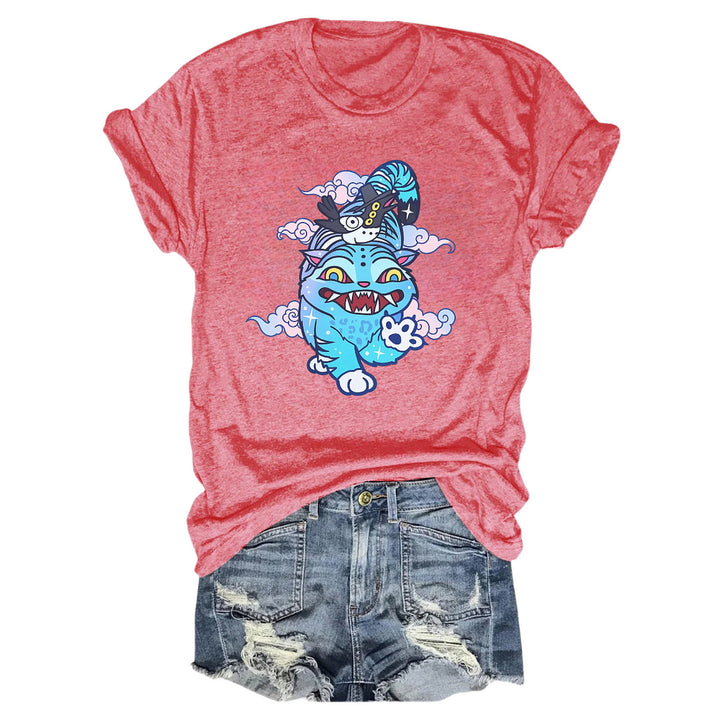 Demon Hunter Derpy Tiger Crew Neck T-shirt