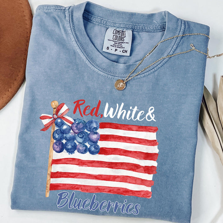 Red White and Blueberries Crew Neck T-Shirt