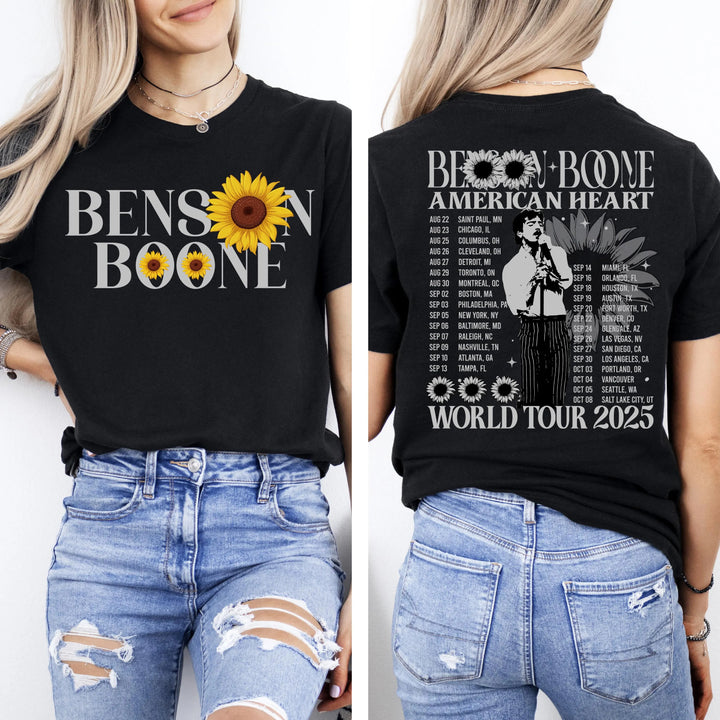 Benson Boone American Hearts World Music Tour 2025 Crew Neck T-shirt