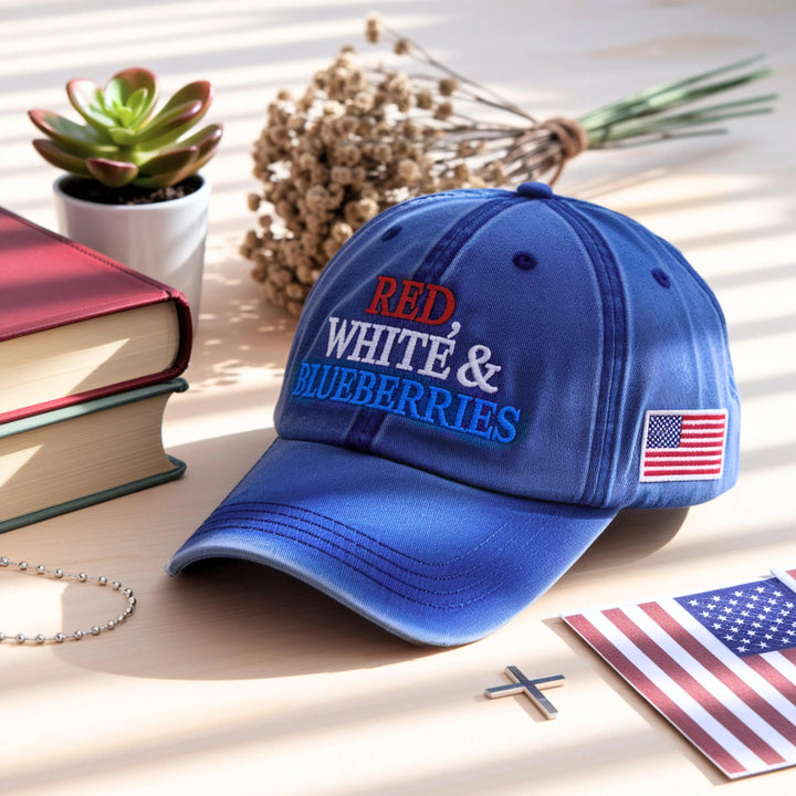 Red White And Blueberries Baseball Cap