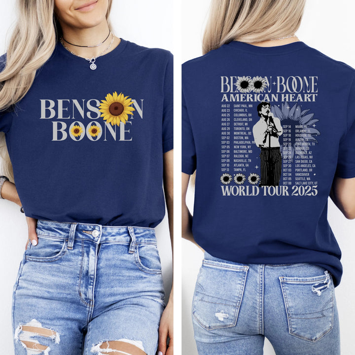 Benson Boone American Hearts World Music Tour 2025 Crew Neck T-shirt