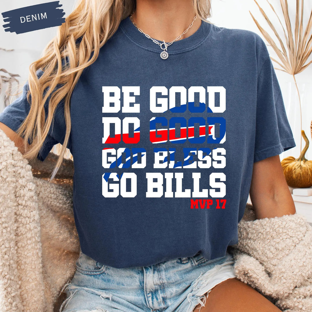 Josh Allen 17 MVP Buffalo Football Crew Neck T-shirt