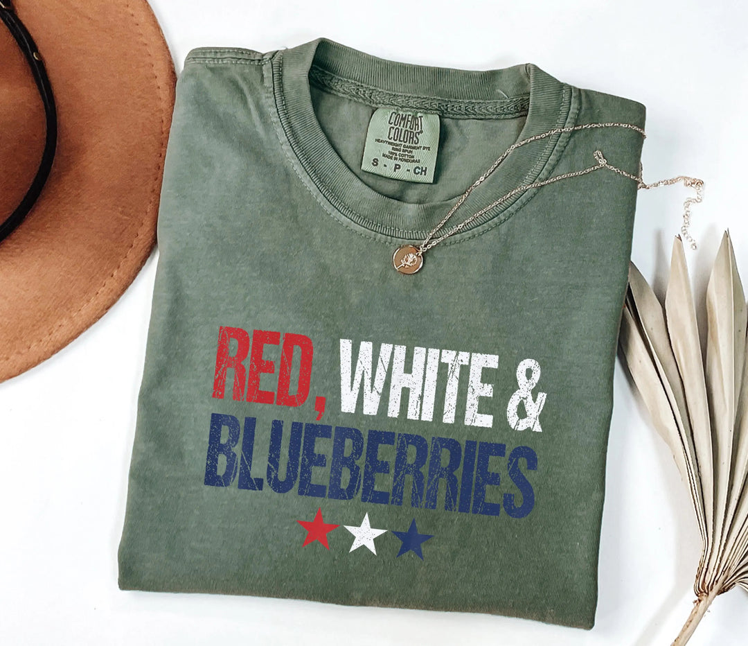 Red White and Blueberries Crew Neck T-Shirt