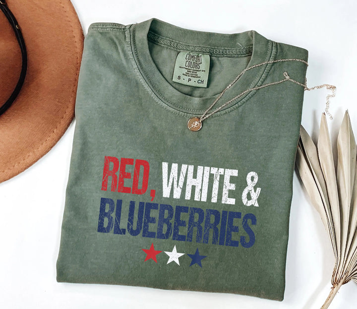 Red White and Blueberries Crew Neck T-Shirt