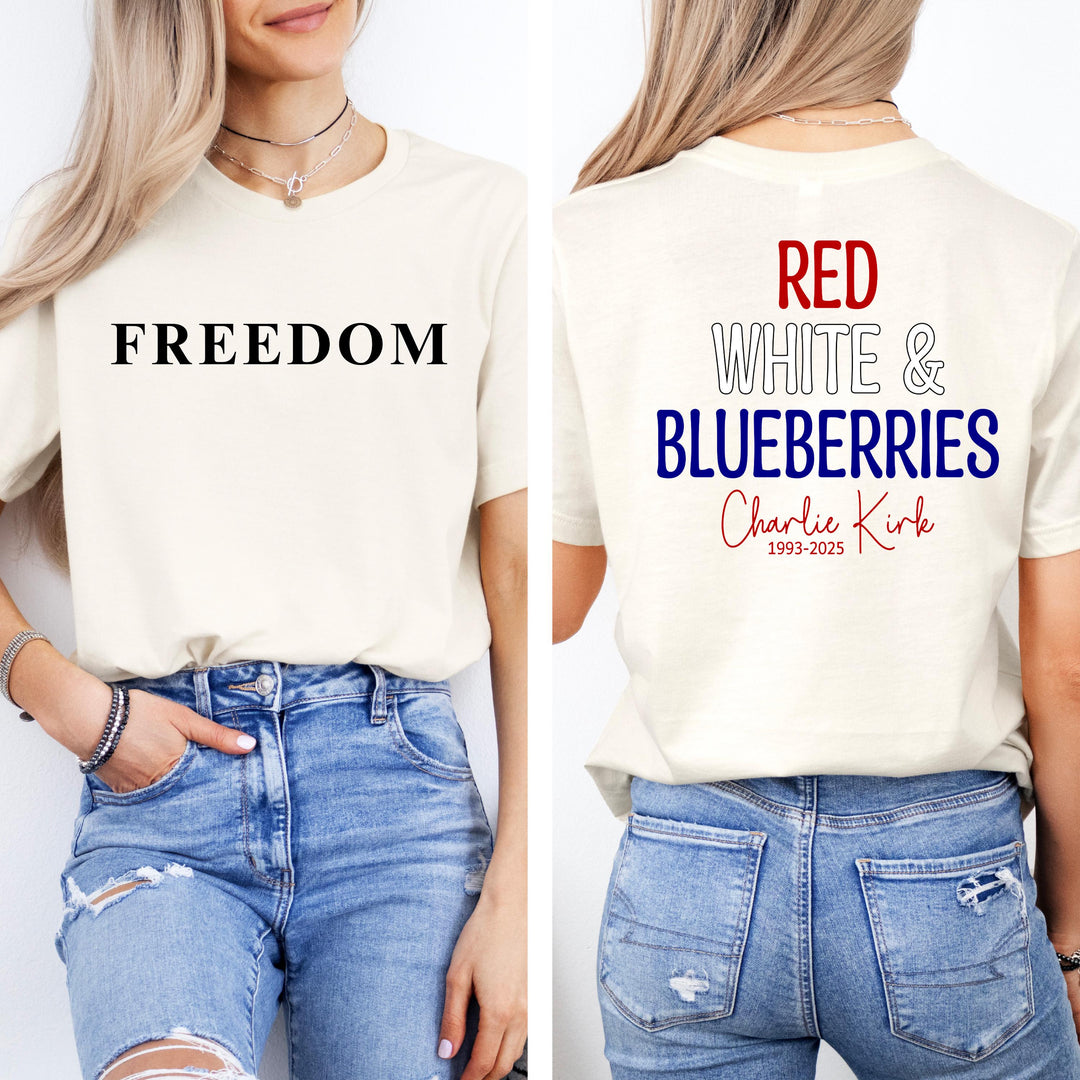 Red White and Blueberries Crew Neck T-Shirt