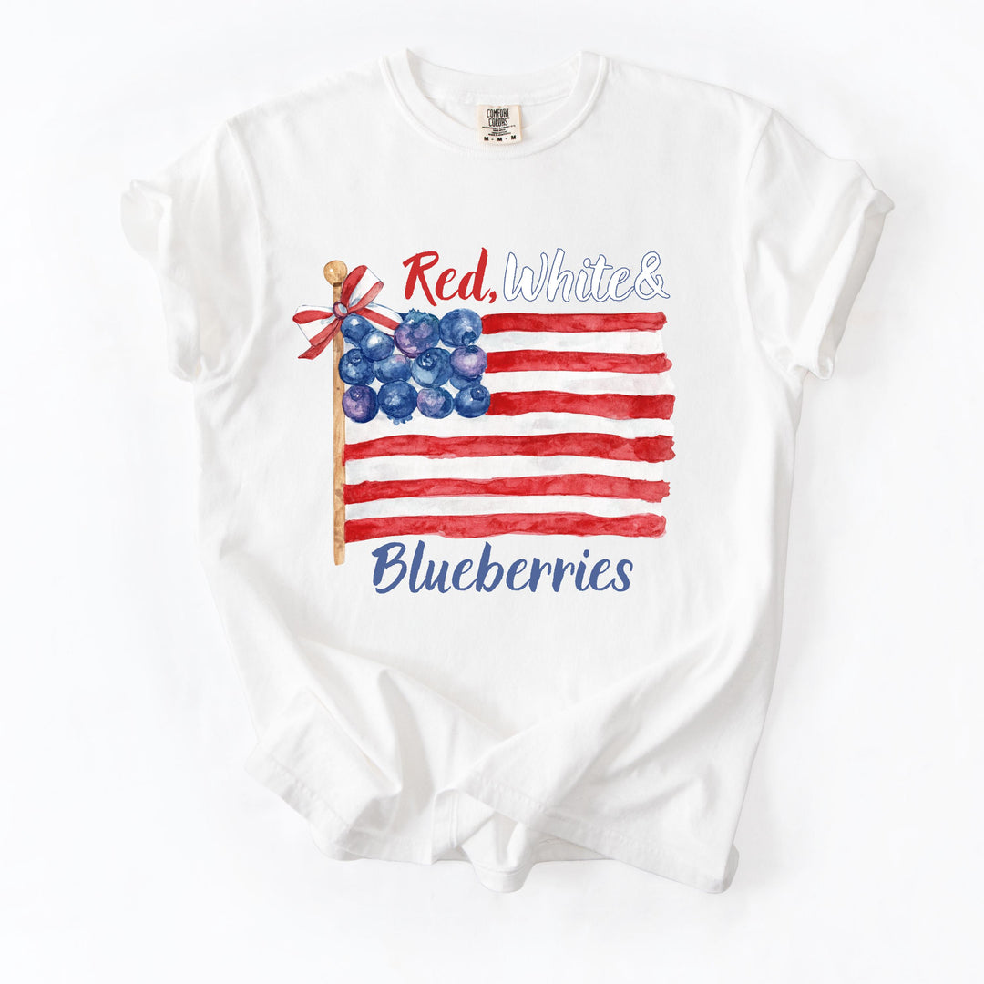 Red White and Blueberries Crew Neck T-Shirt