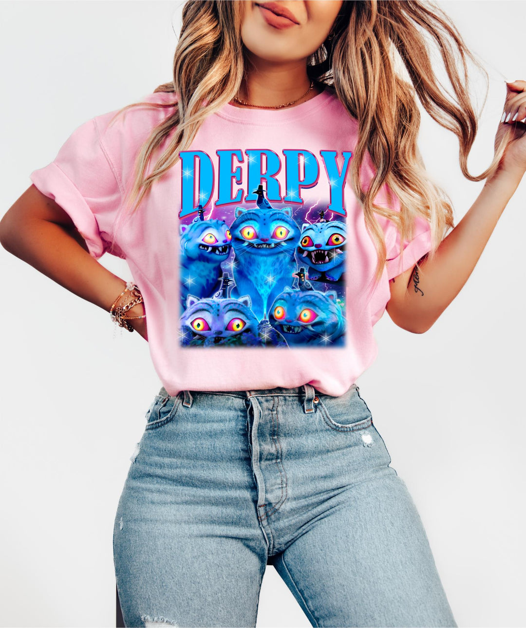 Derpy Tiger Demon Hunter Crew Neck T-Shirt