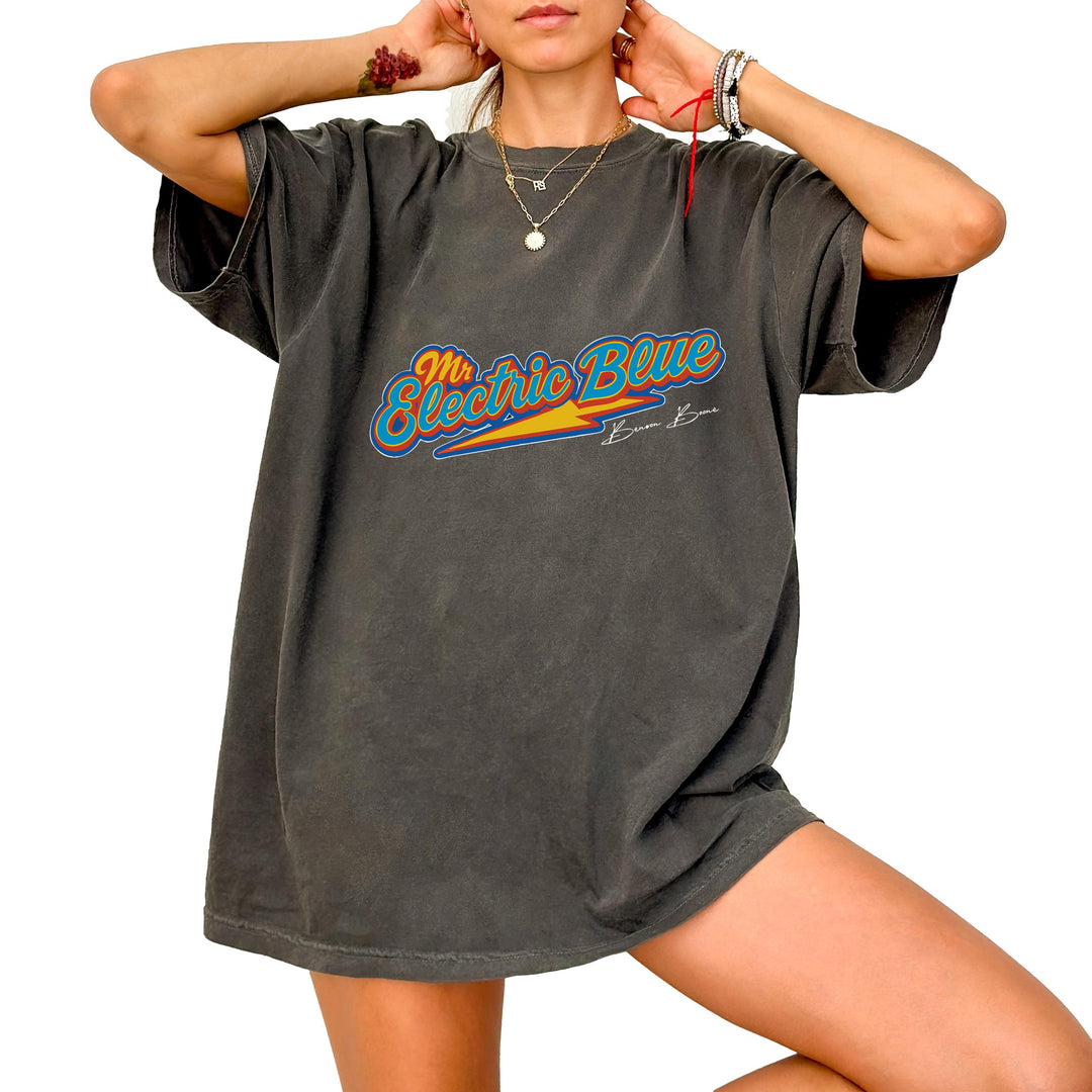 Mr Electric Blue Benson Boone Crew Neck T-Shirt