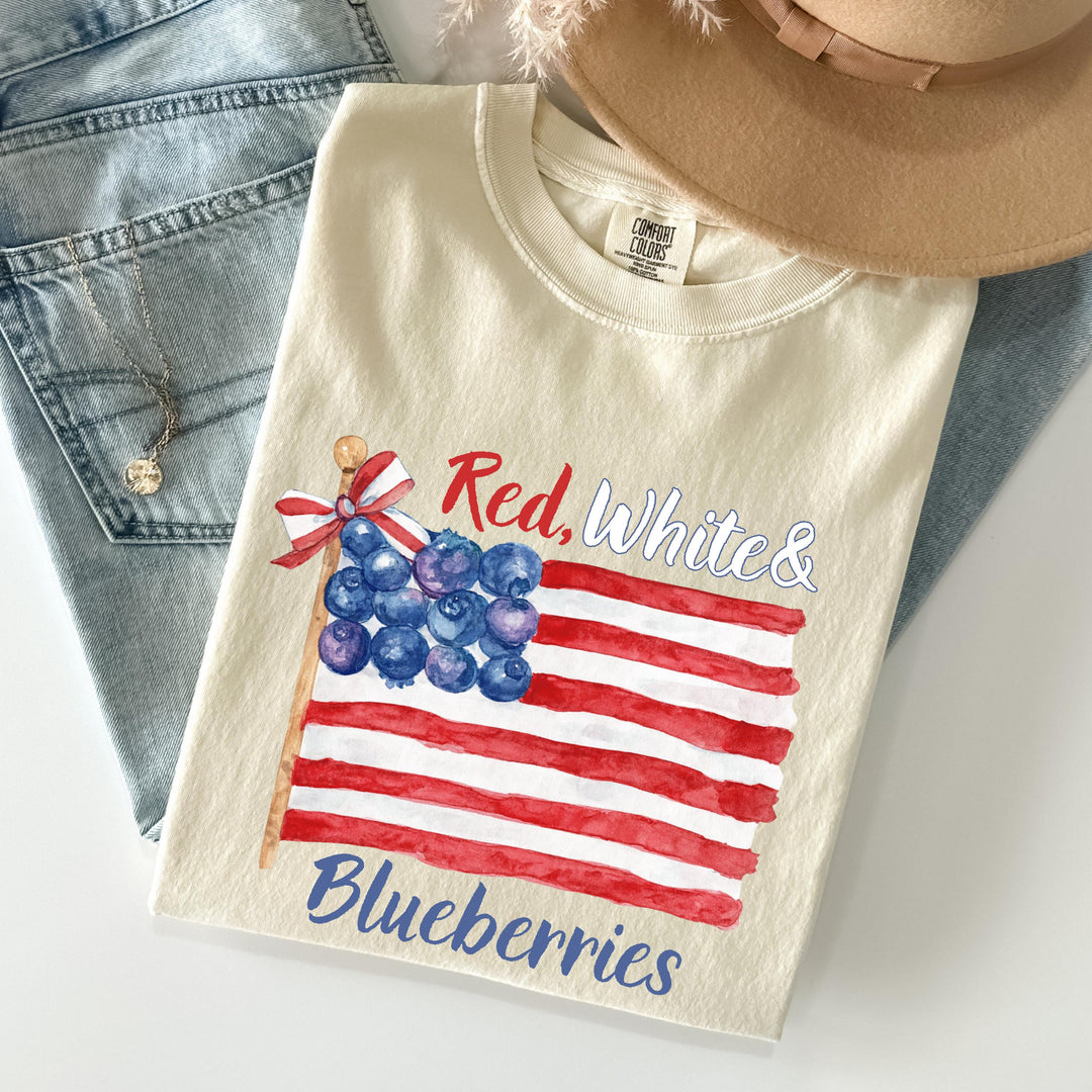 Red White and Blueberries Crew Neck T-Shirt