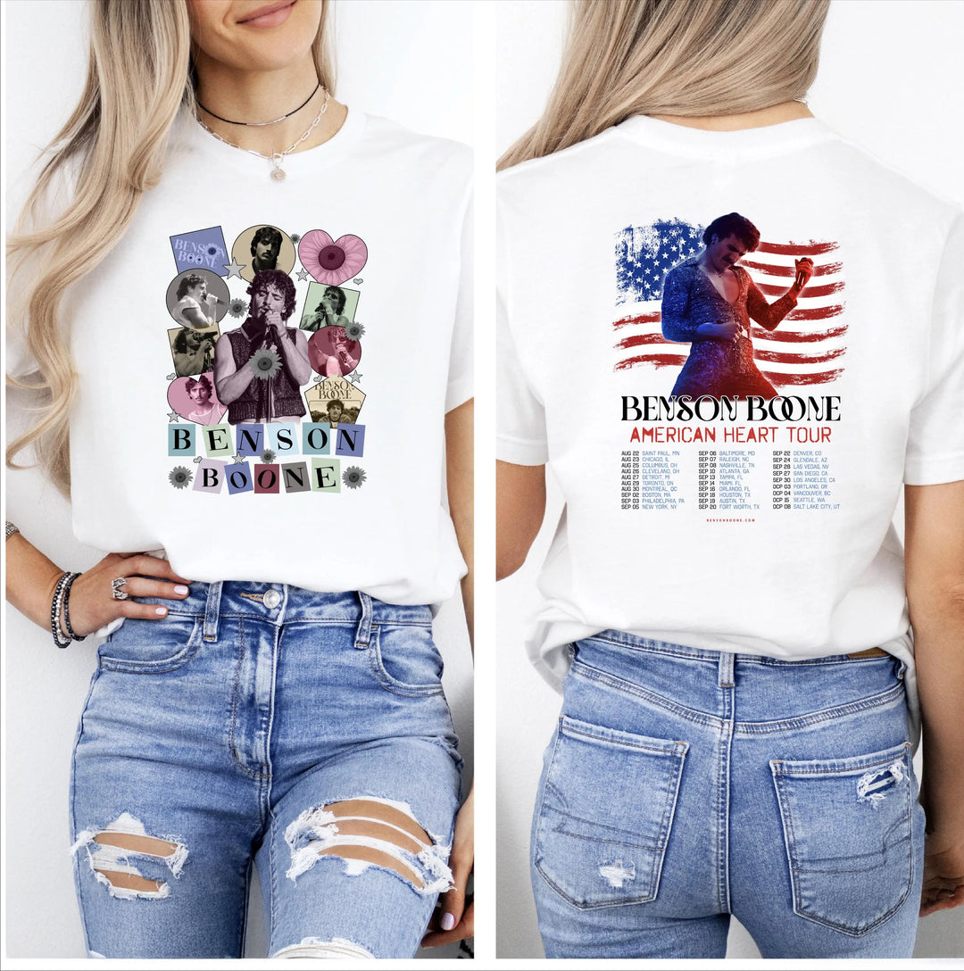 Benson Boone American Hearts World Music Crew Neck T-shirt