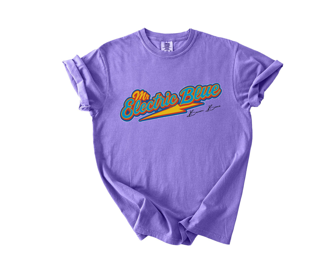 Mr Electric Blue Benson Boone Crew Neck T-Shirt