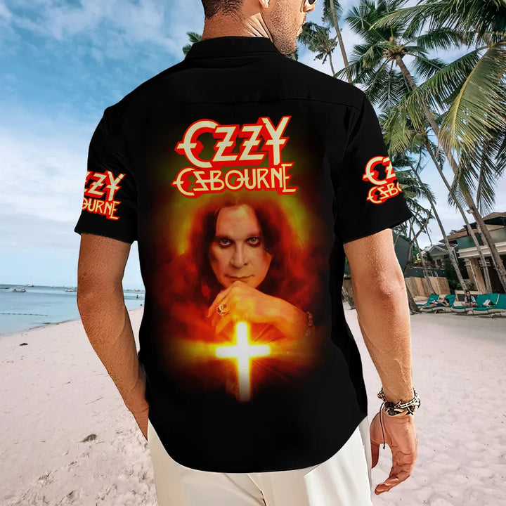 Ozzy Osbourne Short Sleeve Button Down Shirt