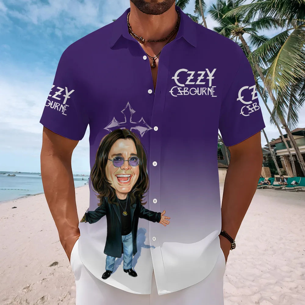 Ozzy Osbourne Short Sleeve Button Down Shirt