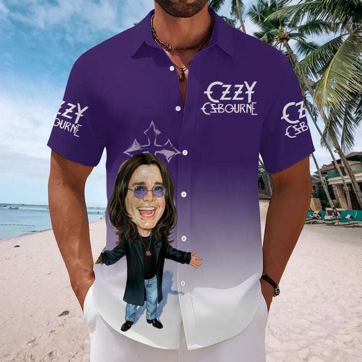 Ozzy Osbourne Short Sleeve Button Down Shirt