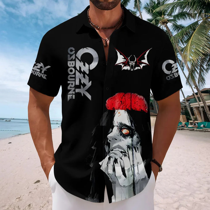 Ozzy Osbourne Short Sleeve Button Down Shirt