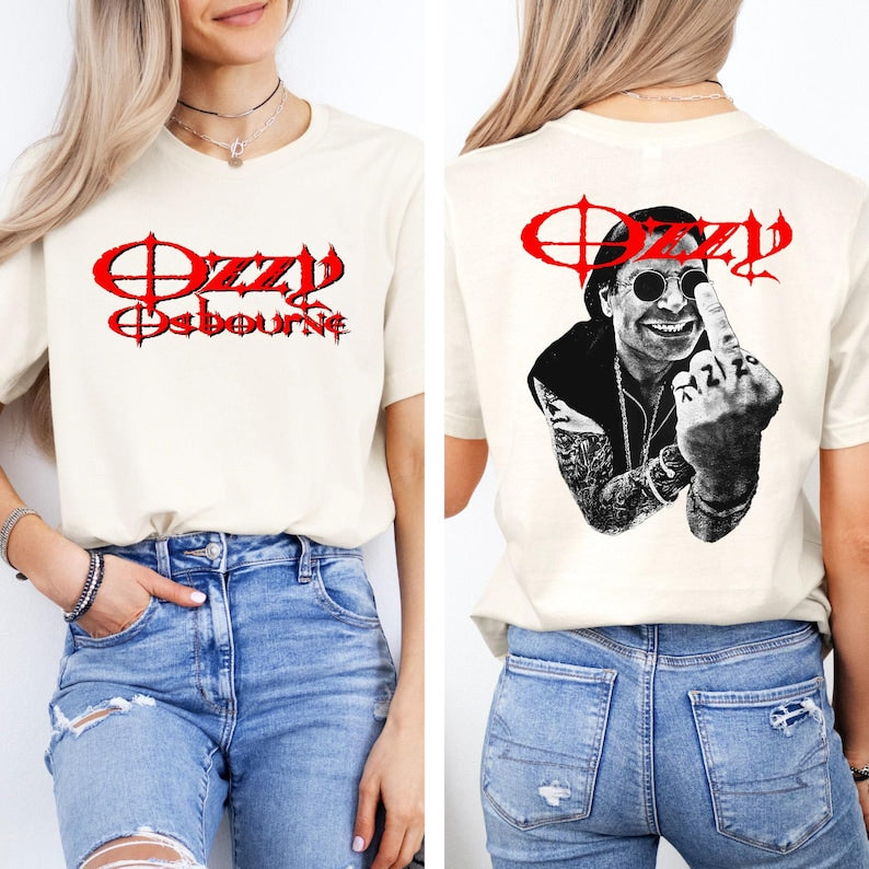 "No More Tour" Rock Icon Tribute Print Crew Neck T-shirt